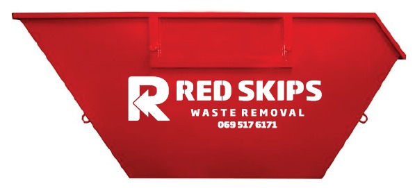 Red Skips 2 cube skip bin